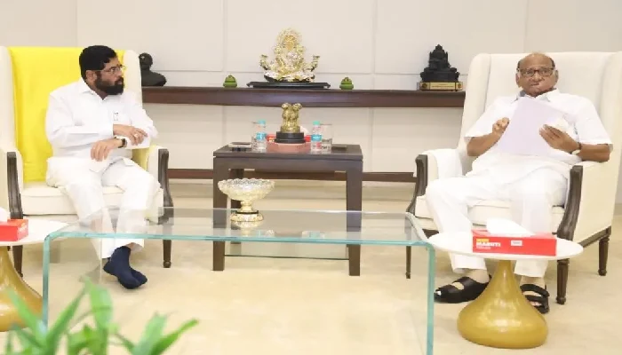 NCP Chief Sharad Pawar | Sharad Pawar Meet CM Eknath Shinde at varsha bungalow