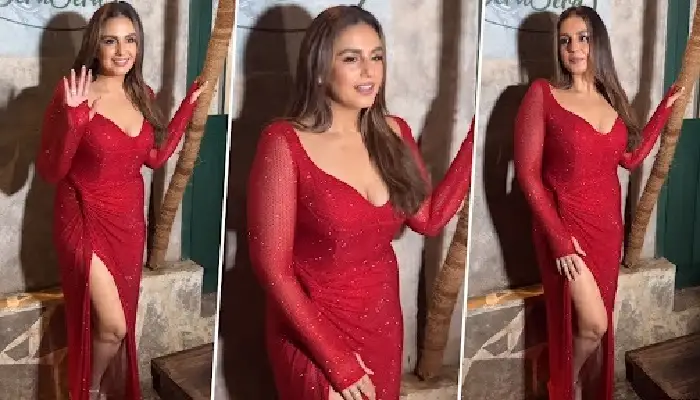 Huma Qureshi | huma qureshi electrifies in sizzling red outfit on her birthday actresss enchanting charm will steal your heart watch video