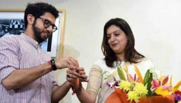 Maharashtra Political News | priyanka chaturvedi was made mp for her beauty says mla sanjay shirsat priyanka chartuvedi and aaditya thackeray slammed shirsat