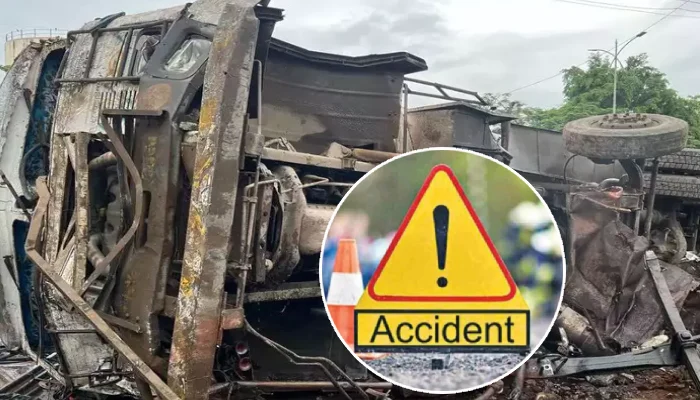 Pune Accident News | pune solapur highway chemical tanker accident