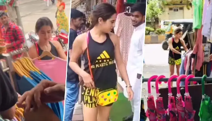 Sara Ali Khan | sara ali khan spotted street shopping in bandra video goes viral on social media watch video