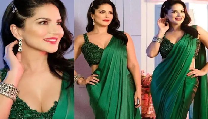 Sunny Leone | sunny leone sizzles in a green saree the actresss sexy moves will blow