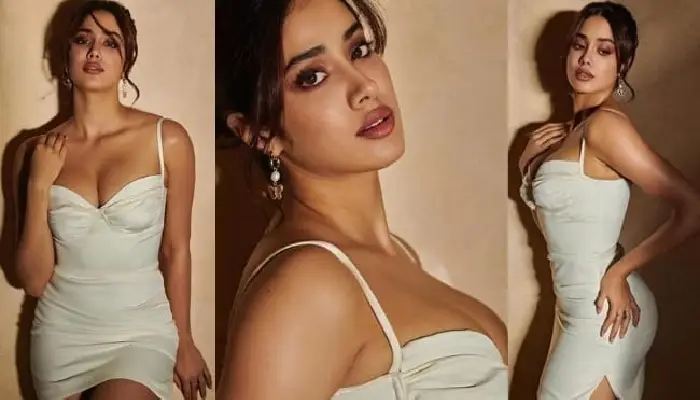 Janhvi Kapoor | janhvi kapoor wear tight white top with jeans in mumbai event sexy look viral