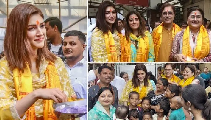 Kriti Sanon | kriti sanon visits siddhivinayak temple with family after winning national award