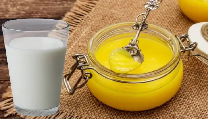 Milk With Ghee | mixing ghee in milk and drinking-it cures digestion makes bones strong very beneficial for pregnant women