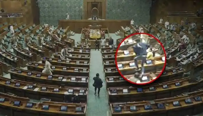 Parliament Winter Session 2023 | serious lapse in parliament security two jump from audience gallery into lok sabha hall
