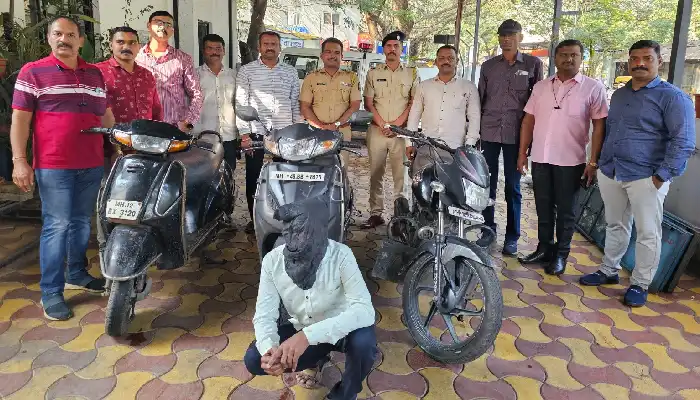 Pune Pimpri Chinchwad Crime News | Two-wheeler thief arrested by Sahakarnagar police, three two-wheelers seized