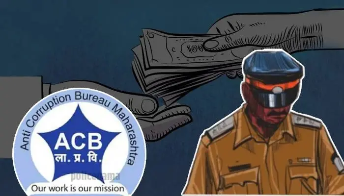 ACB Trap On Police Inspector | Police inspector Dnyaneshwar Vare arrested by anti-corruption while taking bribe, angry mob pelted stones on police car