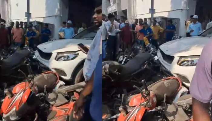 MG Road Pune Accident | Accident on MG road Pune, the luxurious car blew away several vehicles