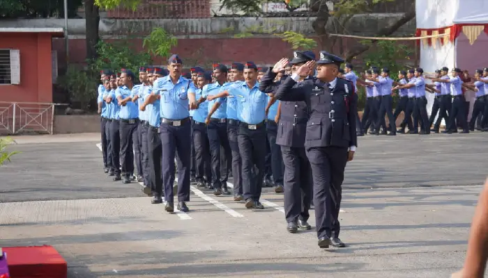 Pune Fire Brigade | Movement and demonstration of personnel at the conclusion of Fire Service Week